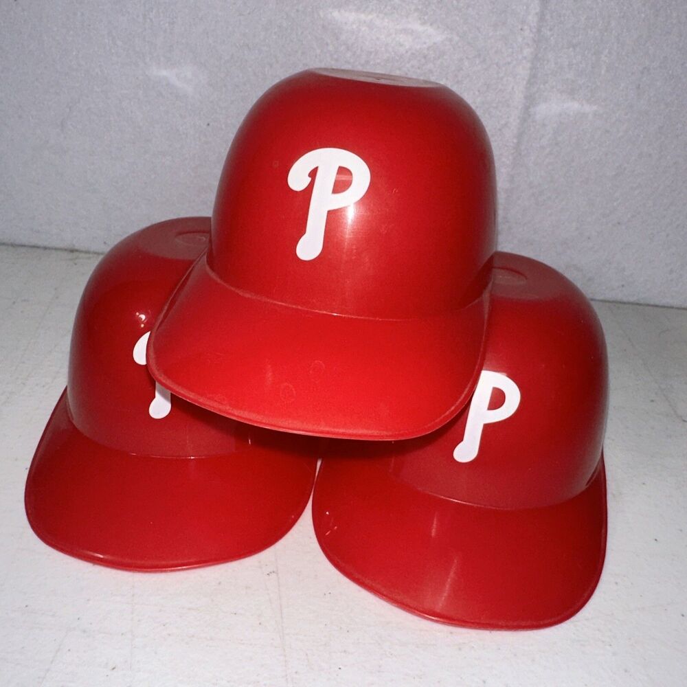Set of 3 PHILADELPHIA PHILLIES Plastic Mini Batting Helmet by RAWLINGS~Ice Cream